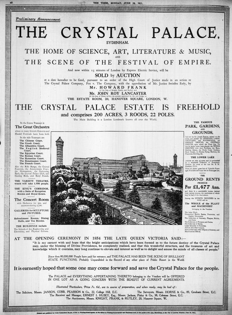 Anstey Horne Crystal Palace 1911